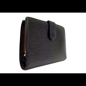 LOUIS VUITTON bifold black leather wallet